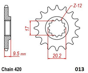 Moto Master Front Sprocket 420 12 T