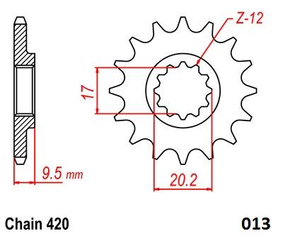 Moto Master Front Sprocket 420 13 T