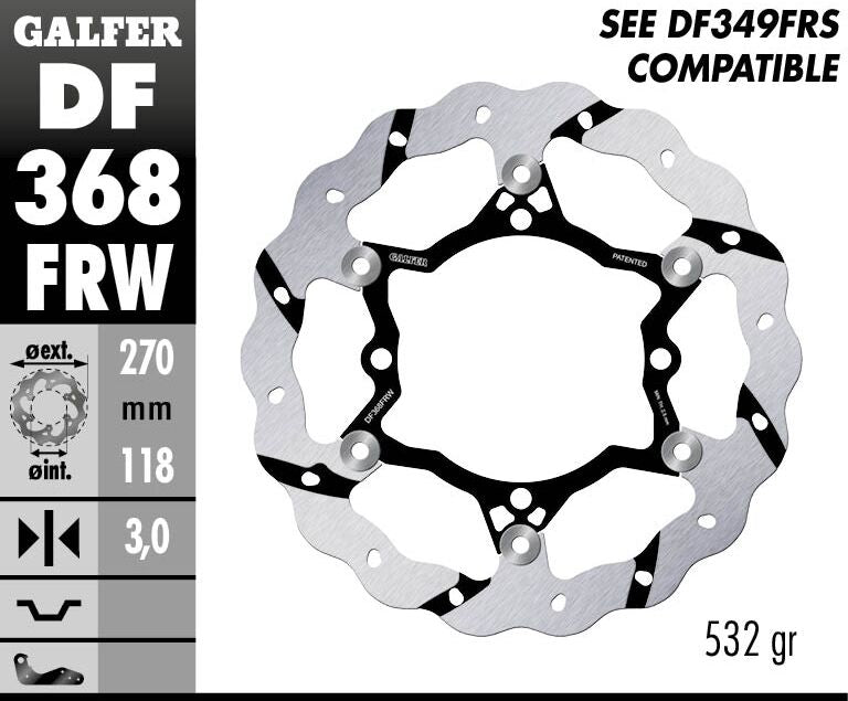 Galfer Brake Disc Float Wave Grooved