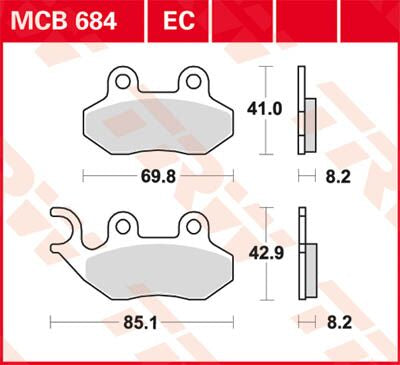 Trw Brake Pad Organic Scooter 125