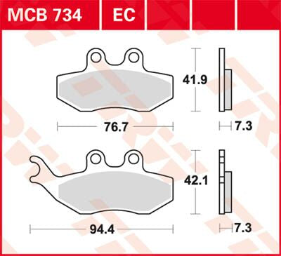 Trw Brake Pad Organic Scooter 125