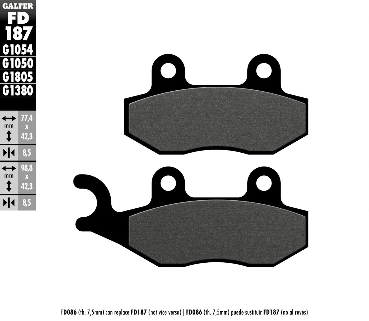 Galfer Brake Pad Semi Metal Scooter