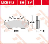 Trw Brake Pad Trw Mcb512 Sv