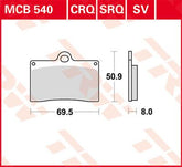 Trw Brake Pad Trw Mcb540 Sv