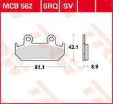 Trw Brake Pad Trw Mcb562 Sv