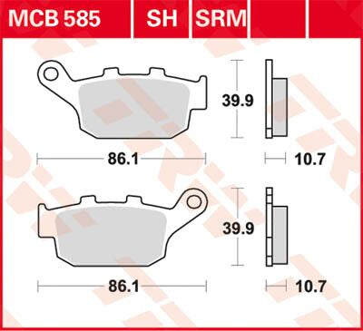 Trw Brake Pad Trw Mcb585 Sh
