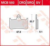 Trw Brake Pad Trw Mcb593 Sv