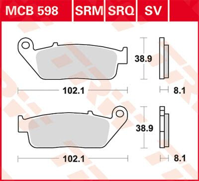 Trw Brake Pad Trw Mcb598 Sv