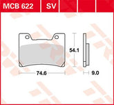 Trw Brake Pad Trw Mcb622 Sv