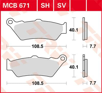 Trw Brake Pad Trw Mcb671 Sv