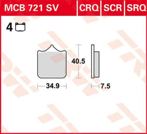 Trw Brake Pad Trw Mcb721 Sv