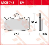 Trw Brake Pad Trw Mcb748 Sv