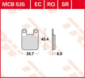 Trw Brake Pad Trw Mcb535