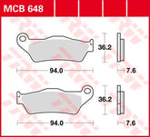 Trw Brake Pad Trw Mcb648