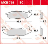 Trw Brake Pad Trw Mcb759