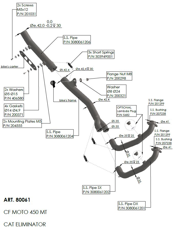 Leovince Header Pipes Cf Moto 450 Mt