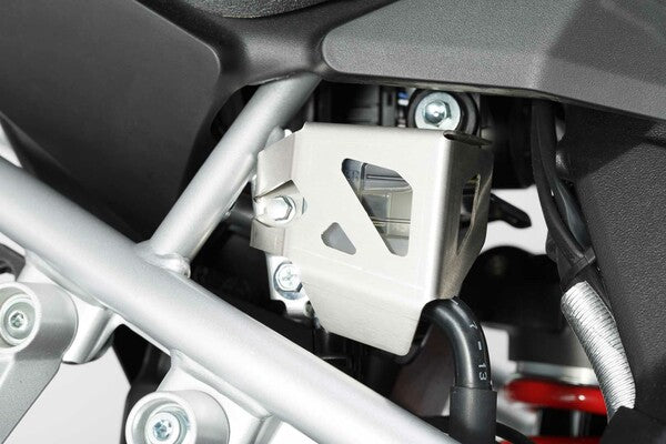 Brake Fluid Reservoir Guard, Silver - Honda Africa Twin & Suzuki V-Storm