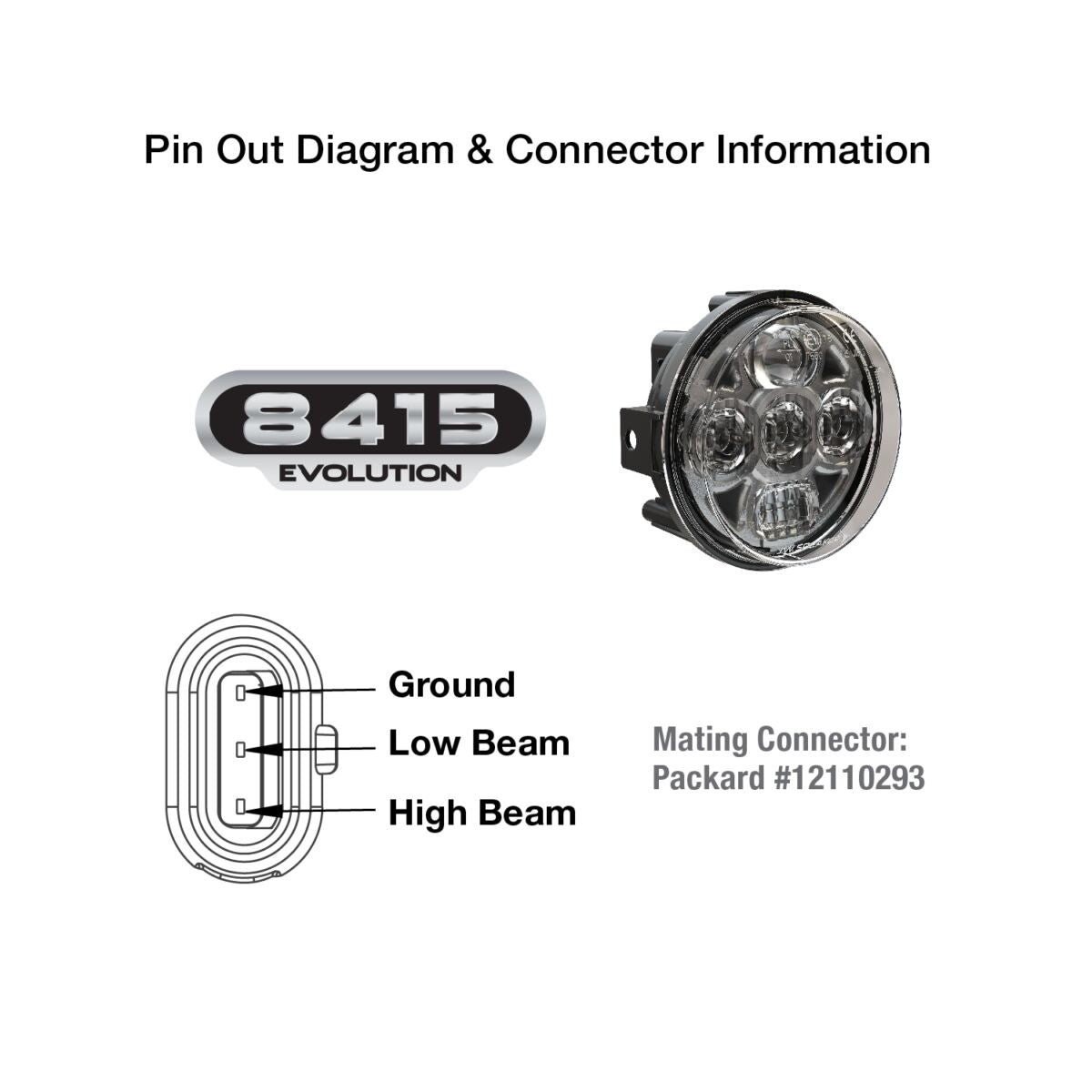 J.W. Speaker Headlight 8415 Evo Polycarb Ho