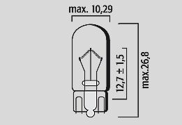 Flosser Bulb 12 V 5 W T10 W2 1 X9 5 D 10 Pk