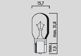 Flosser Bulb 12 V16 W T15 W2 1 X9 5 D 10 Pk