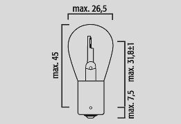 Flosser Bulb 12 V 25 W Ba15 S 10 Pk