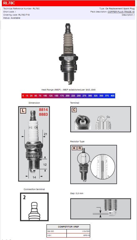 Champion Champion S Plug Rl78 C