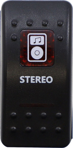 Moose Offroad Four Wheel Switch Rocker Stereo Red