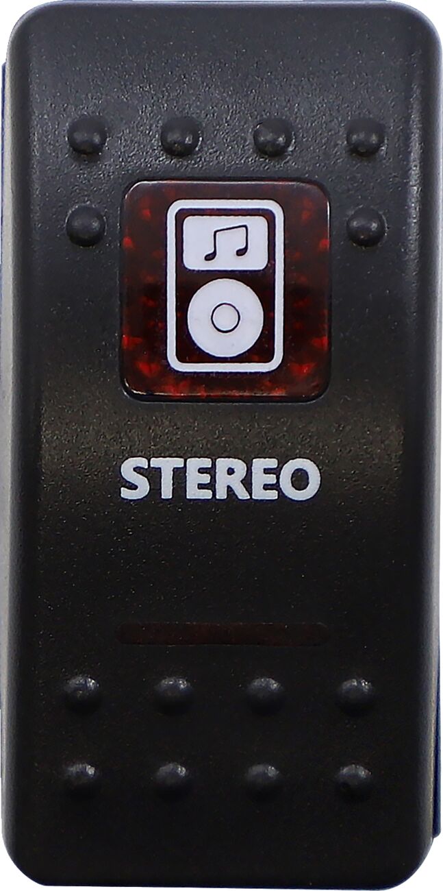 Moose Offroad Four Wheel Switch Rocker Stereo Red