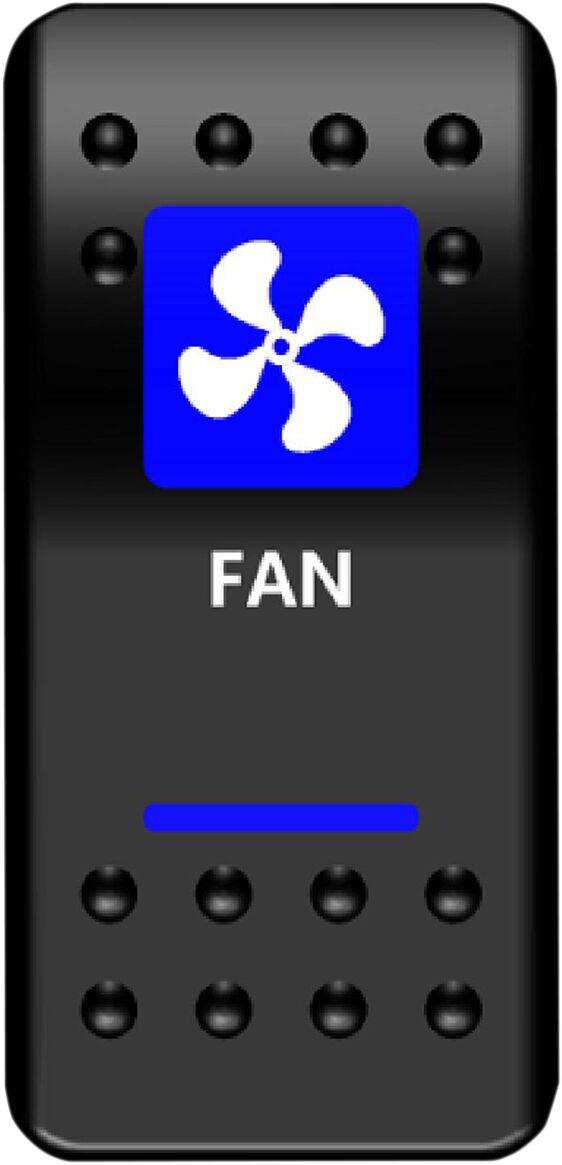 Moose Offroad Four Wheel Switch Fan Power Blue