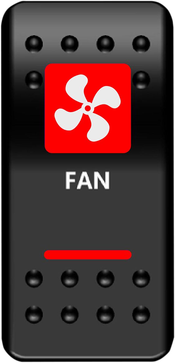 Moose Offroad Four Wheel Switch Fan Power Red