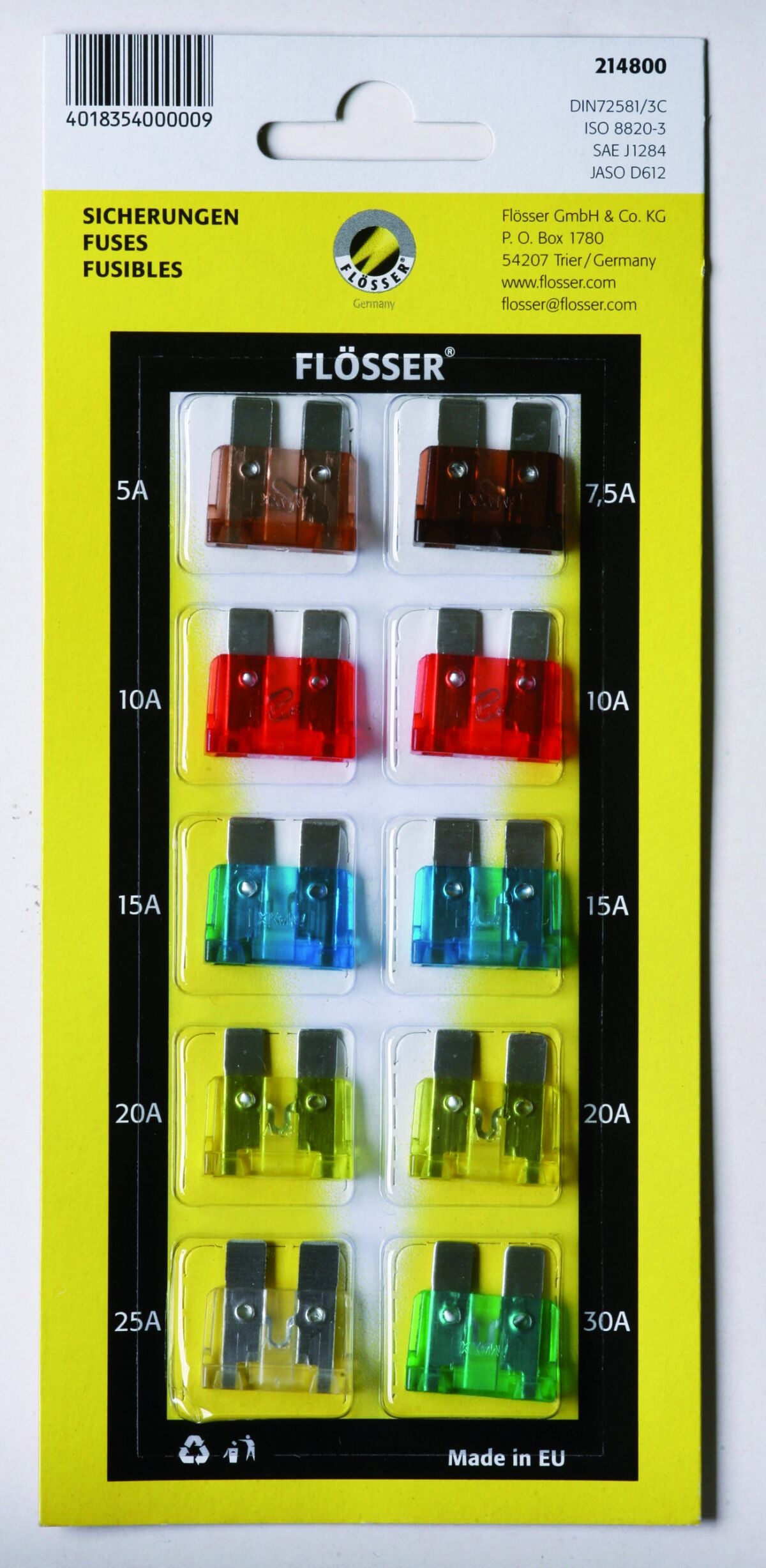 Flosser Fuses Standrd Assort 10 Pc Card