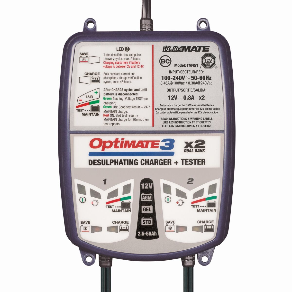 Tecmate Charger Opt 3 2 Banks