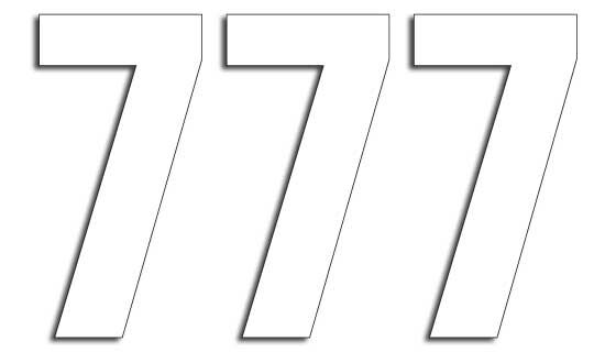Blackbird Racing Number #7 13 X7 Cm Wh