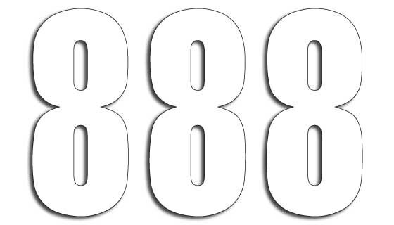 Blackbird Racing Number #8 13 X7 Cm Wh