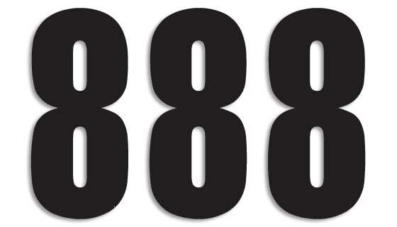 Blackbird Racing Number #8 13 X7 Cm Bk