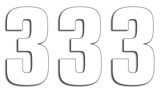 Blackbird Racing Number #3 16 X7.5 Cm Wh
