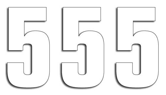 Blackbird Racing Number #5 16 X7.5 Cm Wh