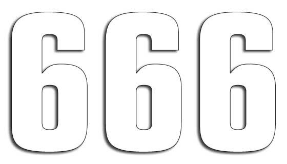 Blackbird Racing Number #6 16 X7.5 Cm Wh