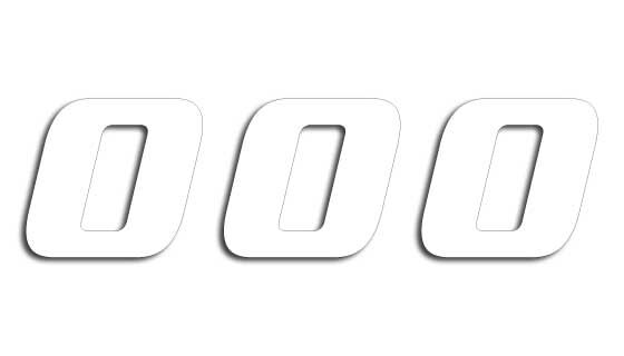 Blackbird Racing Number #0 16x20 Cm Wh