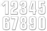 Blackbird Racing Numbers #0 9 16 X7 Cm Wh