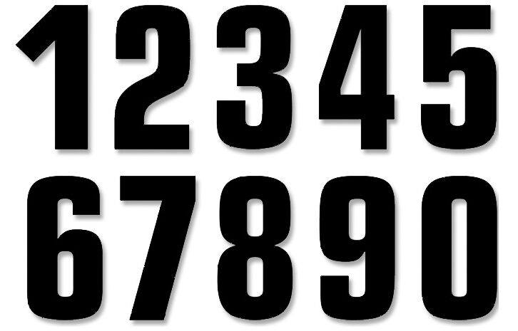 Blackbird Racing Numbers #0 9 16 X7 Cm Bk