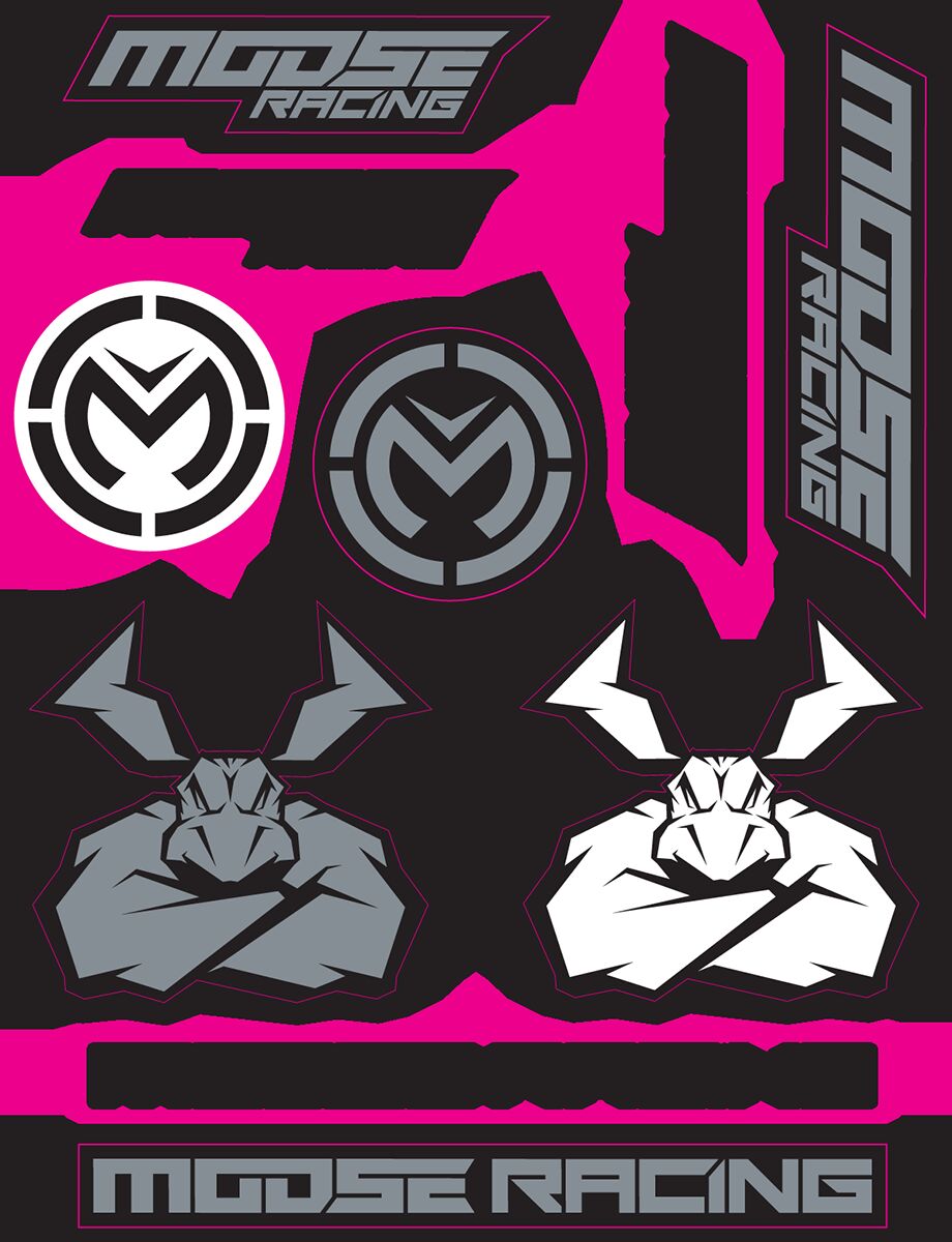 Moose Offroad Soft Goods Decal Sheet Moose Bk/Silv