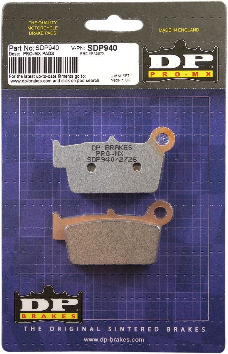 Dp Brakes Brake Pad Sdp Yzf 03 Mx Rear